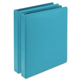 Samsill® Earth's Choice Plant-Based Durable Fashion View Binder, 3-Ring, 1" Capacity, Turquoise, 2/Pack