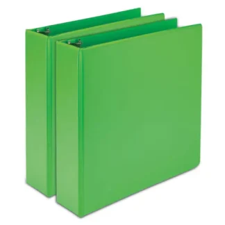 Samsill® Earth's Choice Plant-Based Durable Fashion View Binder, 3 Rings, 2" Capacity, 11 x 8.5, Lime, 2/Pack