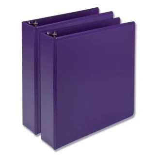 Samsill® Earth's Choice Plant-Based Durable Fashion View Binder, 3 Rings, 2" Capacity, 11 x 8.5, Purple, 2/Pack