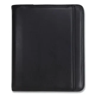 Samsill® Professional Zippered Pad Holder/Ring Binder, Vinyl, Black