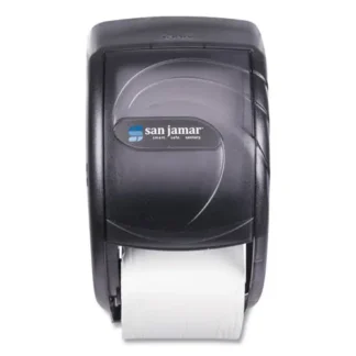 San Jamar® Duett Standard Bath Tissue Dispenser, Oceans, Transparent Black Pearl