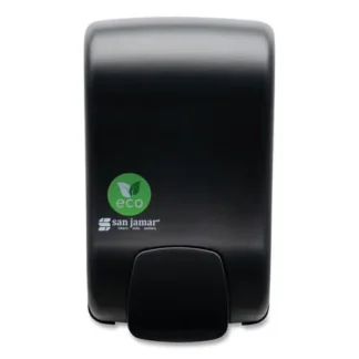 San Jamar® ecoLogic Rely Manual Foam Soap and Sanitizer Dispenser, Black, 900 mL