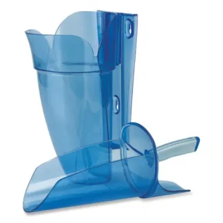 San Jamar® Saf-T-Scoop and Guardian System for Ice Machines, 64 oz to 86 oz Ice Scoop, Transparent Blue