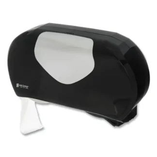 San Jamar® Twin 9" Jumbo Bath Tissue Dispenser, Summit Style, Black/Faux Stainless Steel