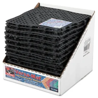 San Jamar® Versa-Mat Bar-Shelf Liner, Black, 12" x 12" x 0.25", 24/Carton