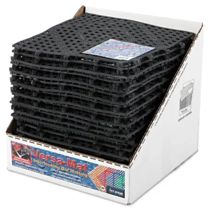 San Jamar® Versa-Mat Bar-Shelf Liner, Black, 12" x 12" x 0.25", 24/Carton