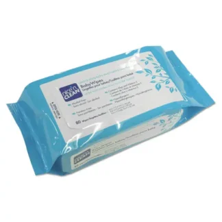 Sani Professional® Nice 'n Clean Baby Wipes, 80 Wipes/Pack, 12 Packs/Carton, Unscented, White