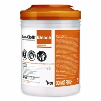 Sani Professional® Sani-Cloth Bleach Germicidal Disposable Wipes, Deep-Well Lid Canister, 75 Wipes, 10.5" x 6"