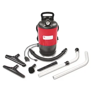Sanitaire® TRANSPORT QuietClean Backpack Vacuum SC412B, Red, 1.5 Gallon Capacity