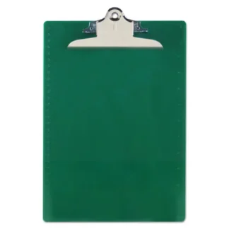 Saunders Recycled Plastic Clipboard with Ruler Edge, 1" Clip Capacity, Green