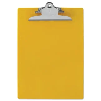 Saunders Recycled Plastic Clipboard with Ruler Edge, Yellow, 1" Clip Capacity, Holds 8.5 x 11 Inch Sheets