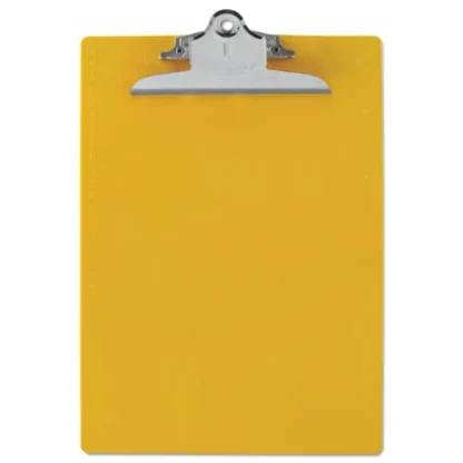 Saunders Recycled Plastic Clipboard with Ruler Edge, Yellow, 1" Clip Capacity, Holds 8.5 x 11 Inch Sheets