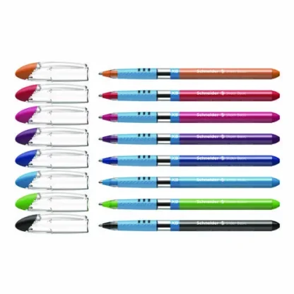 Schneider® Slider Basic Ballpoint Pen, Stick, Extra-Bold 1.4 mm, Assorted Ink and Barrel Colors, 8/Pack