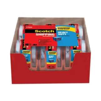 Scotch® 3850 Heavy-Duty Packaging Tape with Dispenser, Clear, 1.88" x 66.66 ft, 6/Pack
