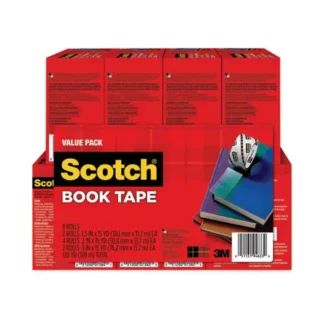Scotch® Book Tape Value Pack, Clear, 8 Rolls, Assorted Widths, 15 yds Each, 3" Core