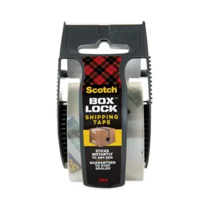 Scotch® Box Lock Shipping Packaging Tape with Dispenser, Clear, 1.88" x 22.2 yds, 1.5" Core
