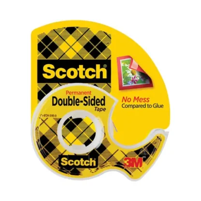 Scotch® Double-Sided Permanent Tape in Handheld Dispenser, 1" Core, 0.5" x 37.5 ft, Clear