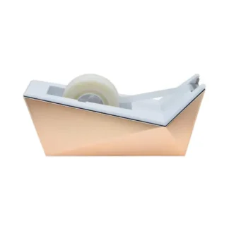 Scotch® Facet Design One-Handed Dispenser with One Roll of Tape, 1" Core, Plastic, Copper