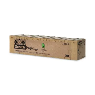 Scotch® Magic Greener Tape, 12 Pack, 1" Core, 0.75" x 75 ft, Clear