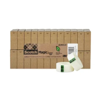 Scotch® Magic Greener Tape, Clear, 0.75" x 75 ft, 24/Pack