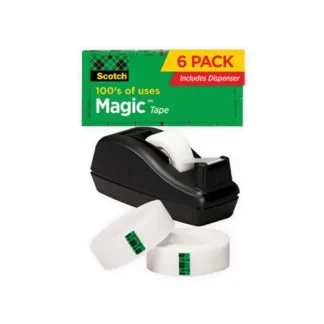 Scotch® Magic™ Tape Desktop Dispenser Value Pack, Clear, 1" Core, 0.75" x 83.33 ft