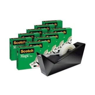 Scotch® Magic Tape Desktop Dispenser Value Pack, 1" Core, Clear, 10/Pack
