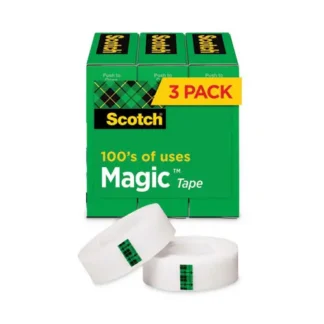 Scotch® Magic Tape Refill, 3" Core, 1" x 72 yds, Clear, 3/Pack