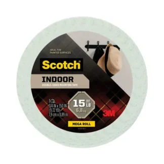 Scotch® Permanent High-Density Foam Mounting Tape, White, 0.75" x 350", Holds Up to 2 lbs