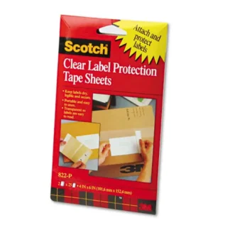 Scotch® ScotchPad Label Protection Tape Sheets, 4" x 6", Clear, 25/Pad, 2 Pads/Pack