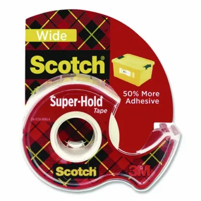 Scotch® Super-Hold Wide Invisible Tape, Crystal Clear, 1.5" x 18 yds