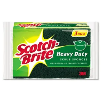 Scotch-Brite® Heavy-Duty Scrub Sponge, Yellow/Green, 3/Pack