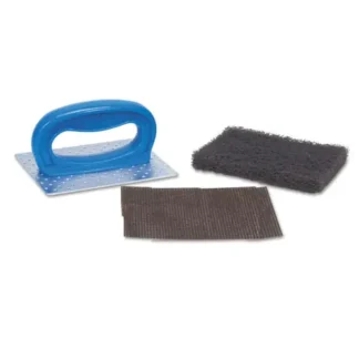 Scotch-Brite™ PROFESSIONAL Griddle Pad Holder Kit, 4 x 5.25, Blue/Steel, 10/Carton