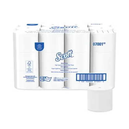 Scott® Essential Extra Soft Coreless Standard Roll Bath Tissue, Septic Safe, 2-Ply, White, 800 Sheets/Roll, 36 Rolls/Carton