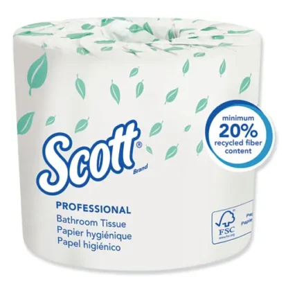 Scott® Essential Standard Roll Bathroom Tissue, 2-Ply, White, 550 Sheets per Roll, Septic Safe