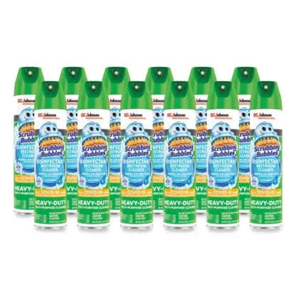 Scrubbing Bubbles® Disinfectant Restroom Cleaner II, Rain Shower Scent, 25 oz Aerosol Spray, 12/Carton