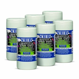 SCRUBS® Graffiti and Paint Remover Towels, Citrus, 10 x 12, Neutral Scent, White/Orange, 30/Canister, 6 Canisters/Carton