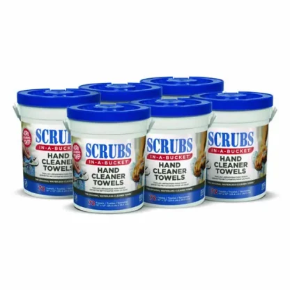 SCRUBS® Hand Cleaner Towels, 72 Towels per Bucket, 6 Buckets per Carton