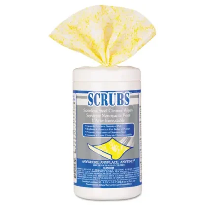SCRUBS® Stainless Steel Cleaner Towels, Lemon Scent, 30 Towels/Canister