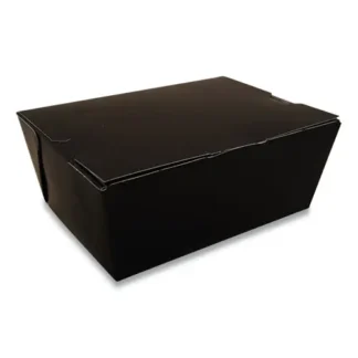 SCT® ChampPak Carryout Boxes, 7.75 x 5.5 x 3.5, Black, Paper, 160/Carton