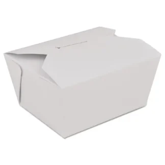 SCT® ChampPak Retro Carryout Boxes, #1, White Paper, 300/Carton