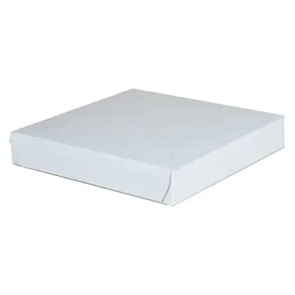 SCT® Clay-Coated Paperboard Pizza Boxes, 9 x 9 x 1.5, White, Paper, 100/Carton