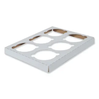 SCT® Cupcake Holder Inserts, 6-Cupcake Holder, White, Paper, 200/Carton