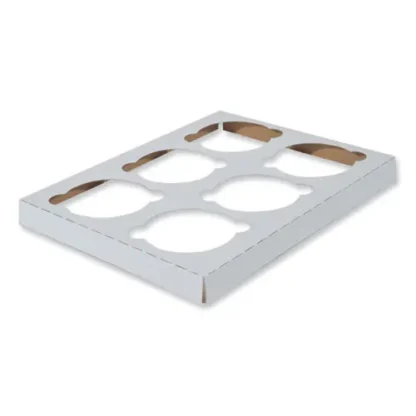 SCT® Cupcake Holder Inserts, 6-Cupcake Holder, White, Paper, 200/Carton