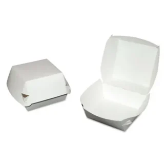 SCT® Hamburger Clamshell, White, Paper, 500/Carton