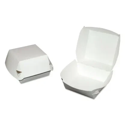 SCT® Hamburger Clamshell, White, Paper, 500/Carton