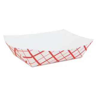 SCT® Paper Food Baskets, 5 lb Capacity, Red/White, Paper, 500/Carton (Non-Stock Item - Extended Delivery Time)
