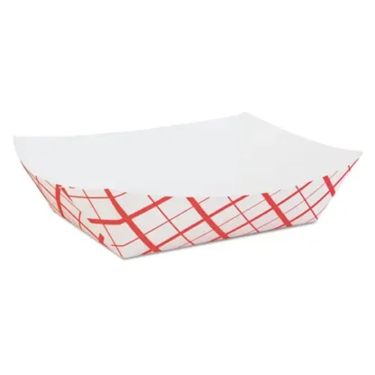 SCT® Paper Food Baskets, 5 lb Capacity, Red/White, Paper, 500/Carton (Non-Stock Item - Extended Delivery Time)