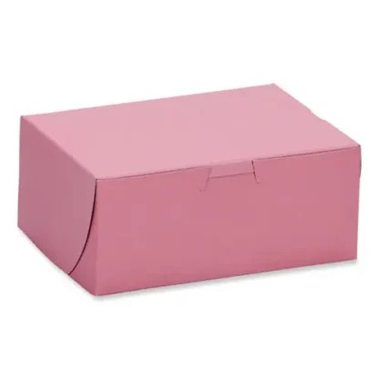 SCT® Pink One-Piece Non-Window Bakery Box, Pink, Paper, 250/Carton