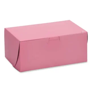 SCT® Pink One-Piece Non-Window Bakery Box, Pink, Paper, 250/Carton