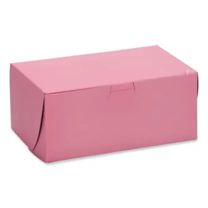 SCT® Pink One-Piece Non-Window Bakery Box, Pink, Paper, 250/Carton
